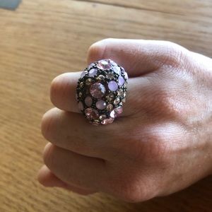 Fun pink accent cocktail ring